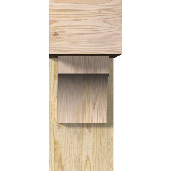 Westlake Block Rough Sawn Bracket W/ Offset Brace, Douglas Fir, 8W X 20D X 20H